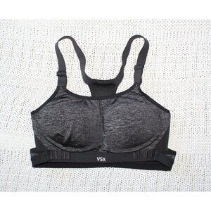Victoria's Secret Sport Women athletic Bra Size 34B Grey & Black ajustable